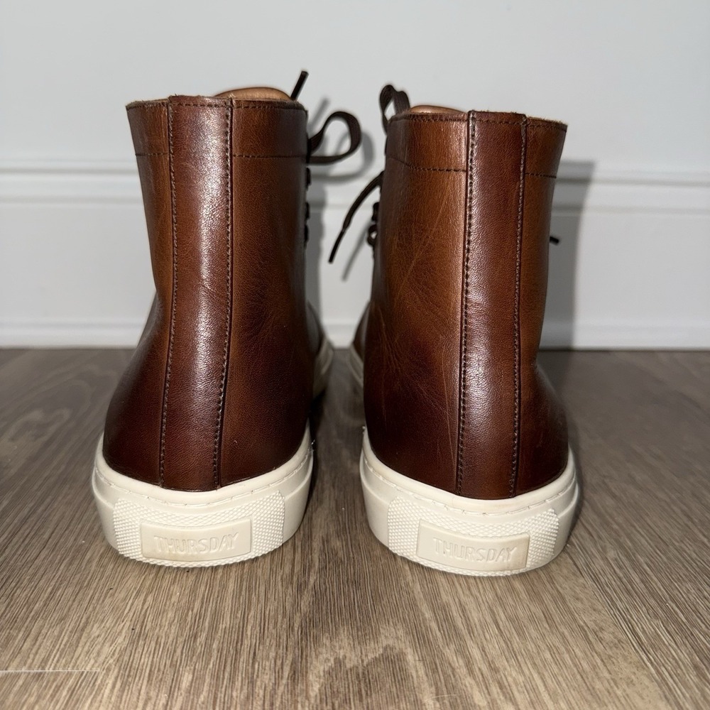 Thursday Boot Co Premier High Top Shoes Sneakers Men's 13 Light Brown Leather - Picture 4 of 10